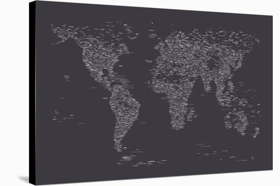 World Map of Cities-Michael Tompsett-Stretched Canvas