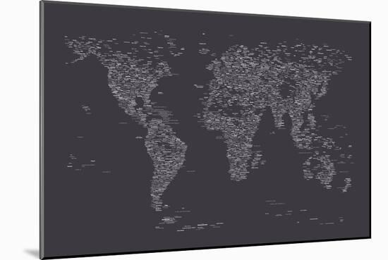 World Map of Cities-Michael Tompsett-Mounted Premium Giclee Print