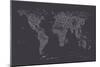 World Map of Cities-Michael Tompsett-Mounted Art Print