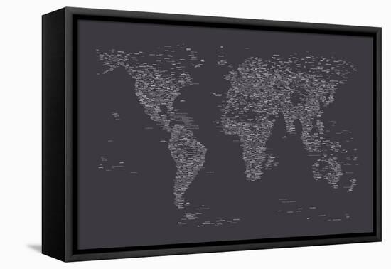 World Map of Cities-Michael Tompsett-Framed Stretched Canvas