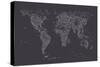 World Map of Cities-Michael Tompsett-Stretched Canvas