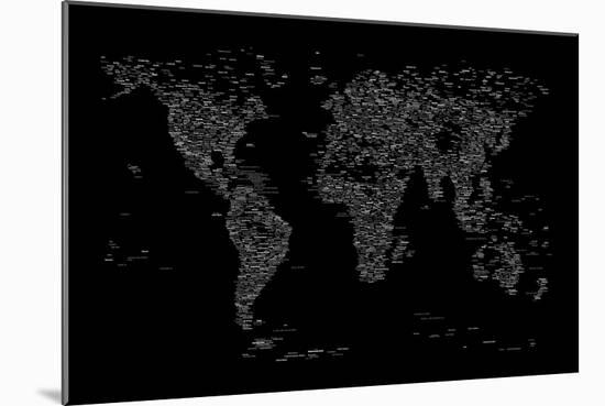 World Map of Cities-Michael Tompsett-Mounted Art Print