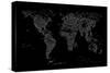 World Map of Cities-Michael Tompsett-Stretched Canvas