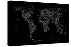 World Map of Cities-Michael Tompsett-Stretched Canvas