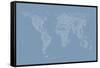 World Map of Cities-Michael Tompsett-Framed Stretched Canvas