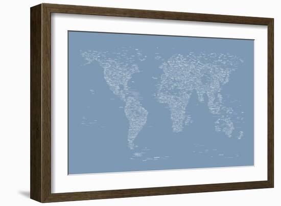 World Map of Cities-Michael Tompsett-Framed Art Print