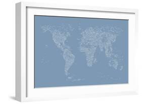 World Map of Cities-Michael Tompsett-Framed Art Print