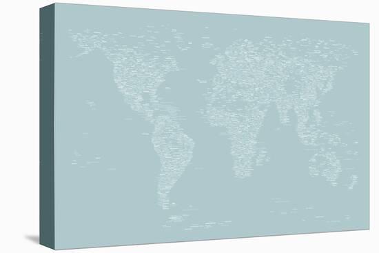 World Map of Cities-Michael Tompsett-Stretched Canvas