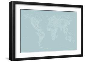 World Map of Cities-Michael Tompsett-Framed Art Print