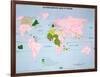 World Map of French-Speaking Countries, 1985-null-Framed Giclee Print