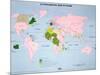 World Map of French-Speaking Countries, 1985-null-Mounted Giclee Print
