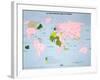 World Map of French-Speaking Countries, 1985-null-Framed Premium Giclee Print