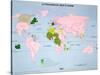 World Map of French-Speaking Countries, 1985-null-Stretched Canvas