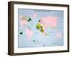 World Map of French-Speaking Countries, 1985-null-Framed Premium Giclee Print