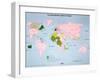 World Map of French-Speaking Countries, 1985-null-Framed Premium Giclee Print