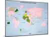 World Map of French-Speaking Countries, 1985-null-Mounted Premium Giclee Print