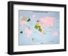 World Map of French-Speaking Countries, 1985-null-Framed Giclee Print