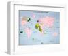 World Map of French-Speaking Countries, 1985-null-Framed Giclee Print
