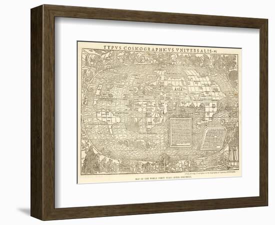 World Map of Grynaeus with All Manner of Exotic Creatures on it and around It-null-Framed Art Print