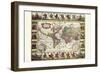 World Map of Lands and Waterways-Nicolas Visscher-Framed Art Print