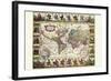 World Map of Lands and Waterways-Nicolas Visscher-Framed Art Print