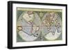 World Map of Mercator (1587) - in the Universe and Humanity by H. Kraemer-Gerardus (after) Mercator-Framed Giclee Print