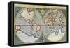 World Map of Mercator (1587) - in the Universe and Humanity by H. Kraemer-Gerardus (after) Mercator-Framed Stretched Canvas
