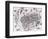 World Map of North American Continent-null-Framed Giclee Print