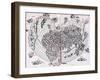 World Map of North American Continent-null-Framed Giclee Print