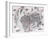 World Map of North American Continent-null-Framed Giclee Print