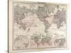 World Map of Ocean Currents and Express Routes, 1872-null-Stretched Canvas