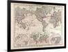World Map of Ocean Currents and Express Routes, 1872-null-Framed Giclee Print