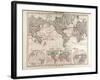 World Map of Ocean Currents and Express Routes, 1872-null-Framed Giclee Print