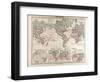 World Map of Ocean Currents and Express Routes, 1872-null-Framed Premium Giclee Print