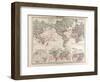 World Map of Ocean Currents and Express Routes, 1872-null-Framed Giclee Print