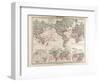 World Map of Ocean Currents and Express Routes, 1872-null-Framed Giclee Print