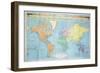 World Map of the Different Time Zones, Published by Blondel La Rougery in Paris c.1920-null-Framed Giclee Print