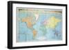 World Map of the Different Time Zones, Published by Blondel La Rougery in Paris c.1920-null-Framed Giclee Print