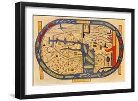 World Map of the Flat Earth Printed by Beatus Rhenanus Bildaus Rheinau, 16th Century-null-Framed Giclee Print