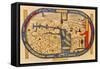 World Map of the Flat Earth Printed by Beatus Rhenanus Bildaus Rheinau, 16th Century-null-Framed Stretched Canvas