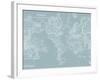 World Map on Aqua-Mitchell-Framed Art Print