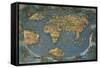 World Map on Oval Projection, Created in Florence Circa 1508-Francesco Rosselli-Framed Stretched Canvas