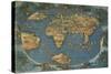 World Map on Oval Projection, Created in Florence Circa 1508-Francesco Rosselli-Stretched Canvas