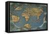 World Map on Oval Projection, Created in Florence Circa 1508-Francesco Rosselli-Framed Stretched Canvas