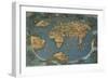World Map on Oval Projection, Created in Florence Circa 1508-Francesco Rosselli-Framed Giclee Print