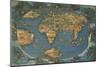 World Map on Oval Projection, Created in Florence Circa 1508-Francesco Rosselli-Mounted Giclee Print