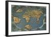 World Map on Oval Projection, Created in Florence Circa 1508-Francesco Rosselli-Framed Giclee Print