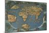 World Map on Oval Projection, Created in Florence Circa 1508-Francesco Rosselli-Mounted Giclee Print