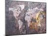 World Map on Stone Background-Michael Tompsett-Mounted Art Print