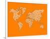 World Map Orange 1-NaxArt-Framed Art Print